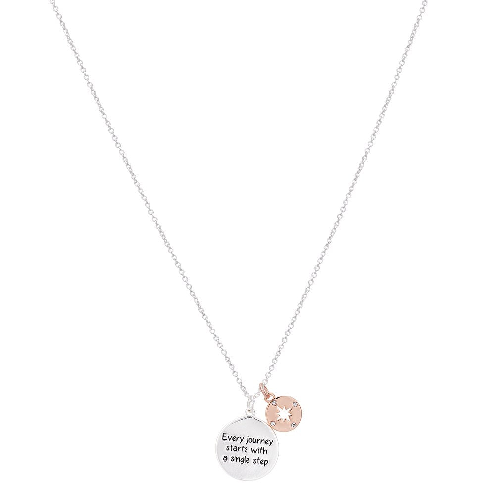 Karma Mixed Metal Journey Disc Necklace