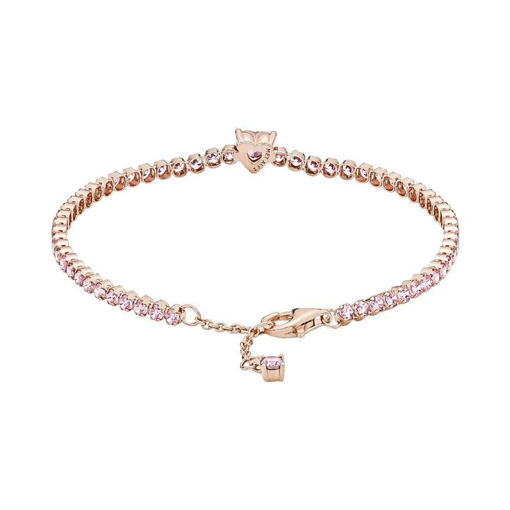 Pandora Pink Sparkling Heart Tennis Bracelet