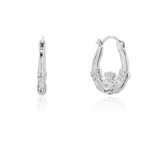 Argento Silver Claddagh Hoop Earrings