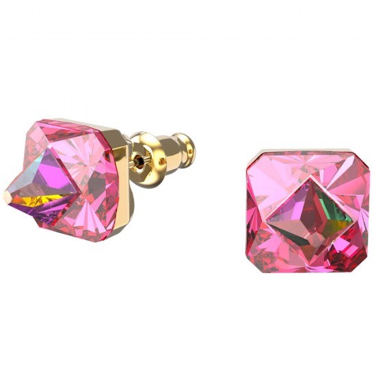 Swarovski Chroma Pink Square Stud Earrings