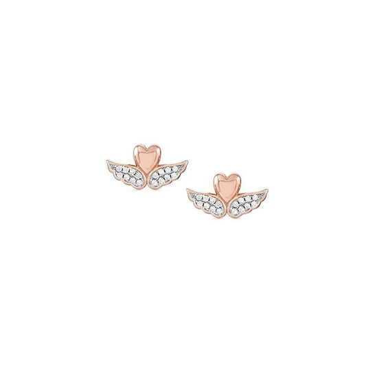 Nomination Sweetrock Rose Gold Winged Heart Crystal Earrings