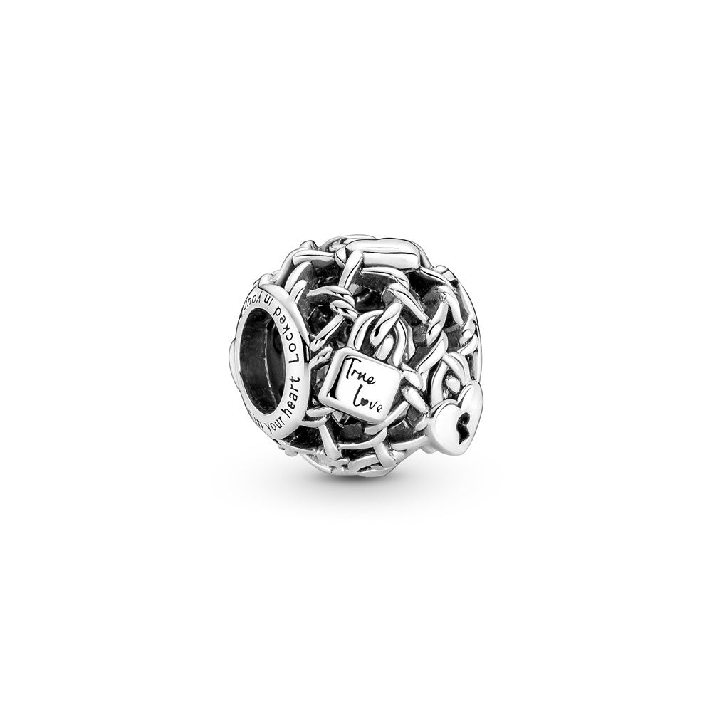 Pandora Silver Padlock Wire Charm 