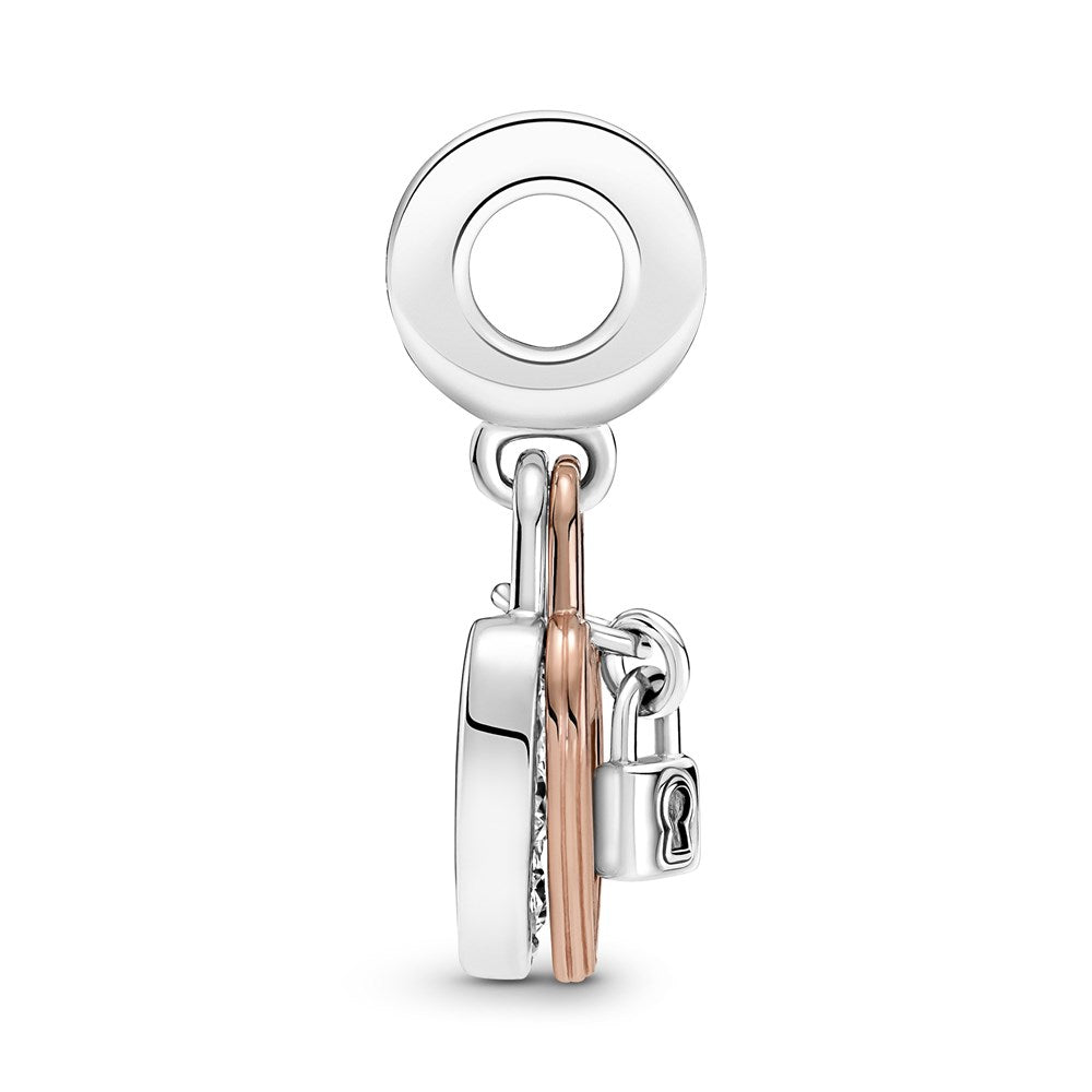 Pandora Mixed Metal Padlock & Heart Charm