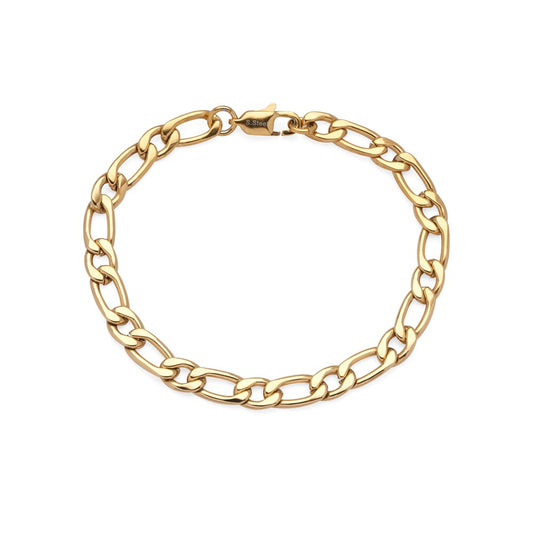 Over & Over 7mm Gold Steel Chain Bracelet