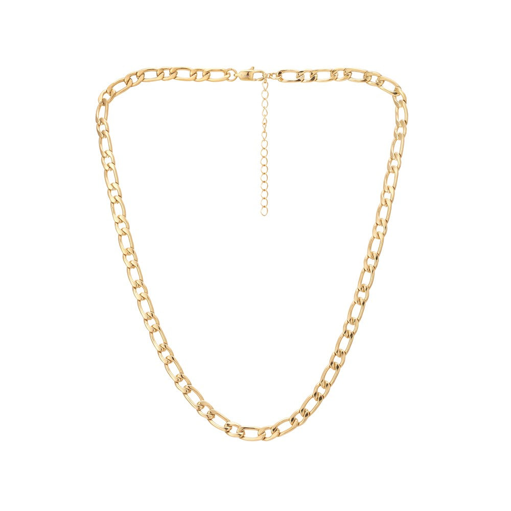 Over & Over 7mm Gold Steel Chain Necklace