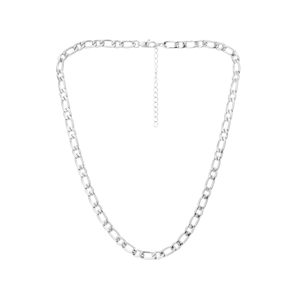Over & Over 7mm Silver Steel Chain Necklace