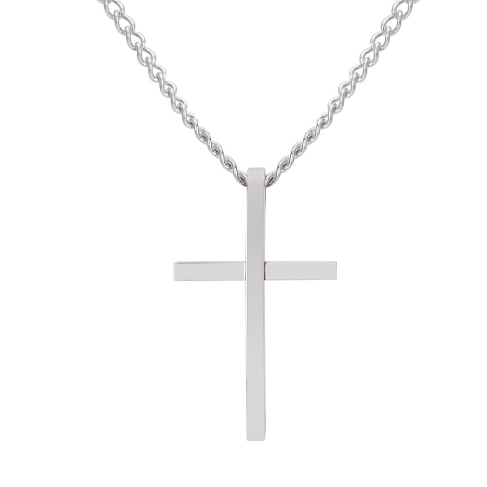 Over & Over Silver Steel Cross Necklace