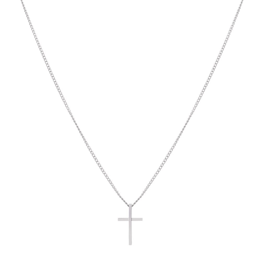 Over & Over Silver Steel Cross Necklace