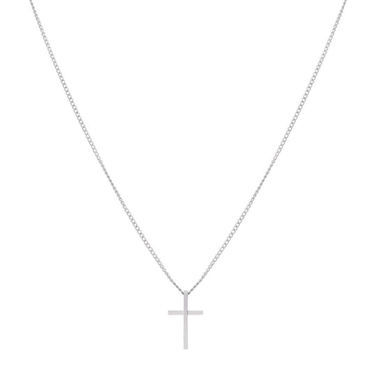 Over & Over Silver Steel Cross Necklace