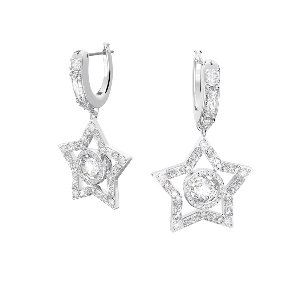 Swarovski Silver Stella Star Huggie Earrings 