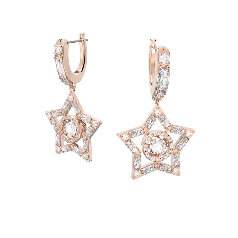 Swarovski Rose Gold Stella Star Huggie Earrings 