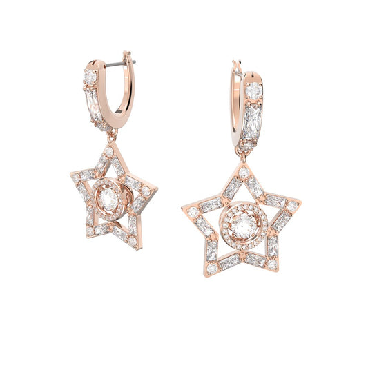 Swarovski Rose Gold Stella Star Huggie Earrings 