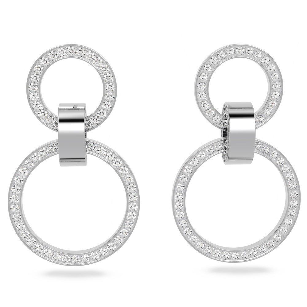 Swarovski Hollow Silver Drop Earrings