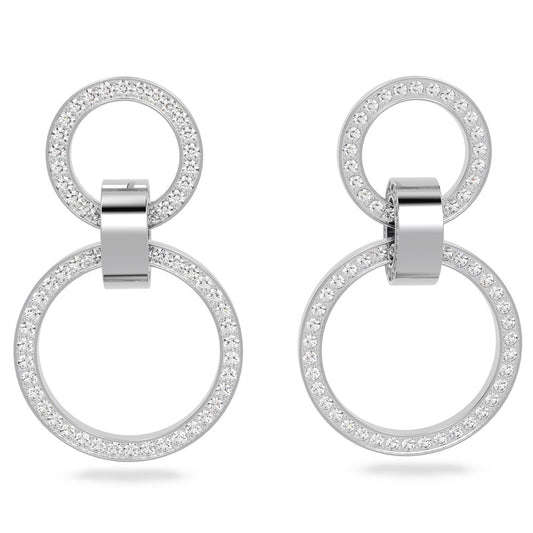 Swarovski Hollow Silver Drop Earrings