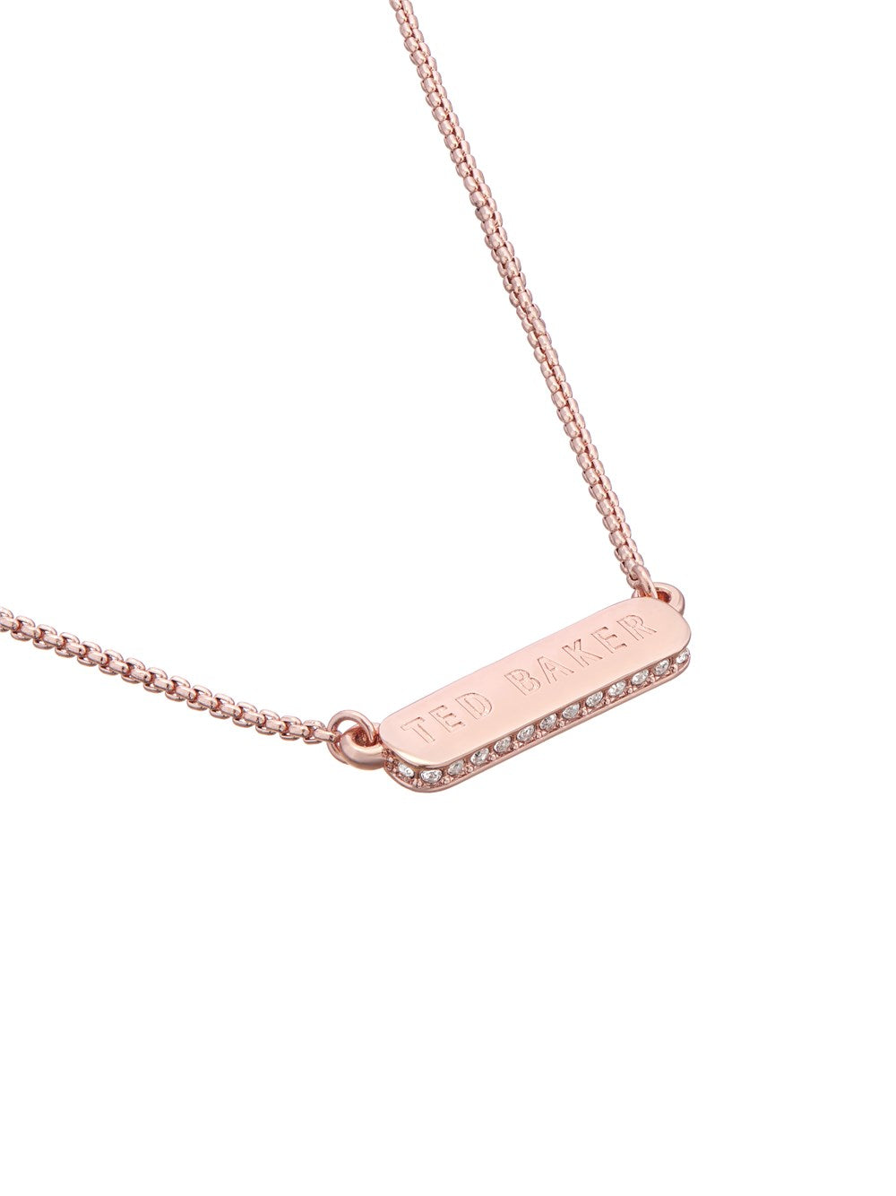 Ted Baker Rose Gold Sparkle Bar Necklace