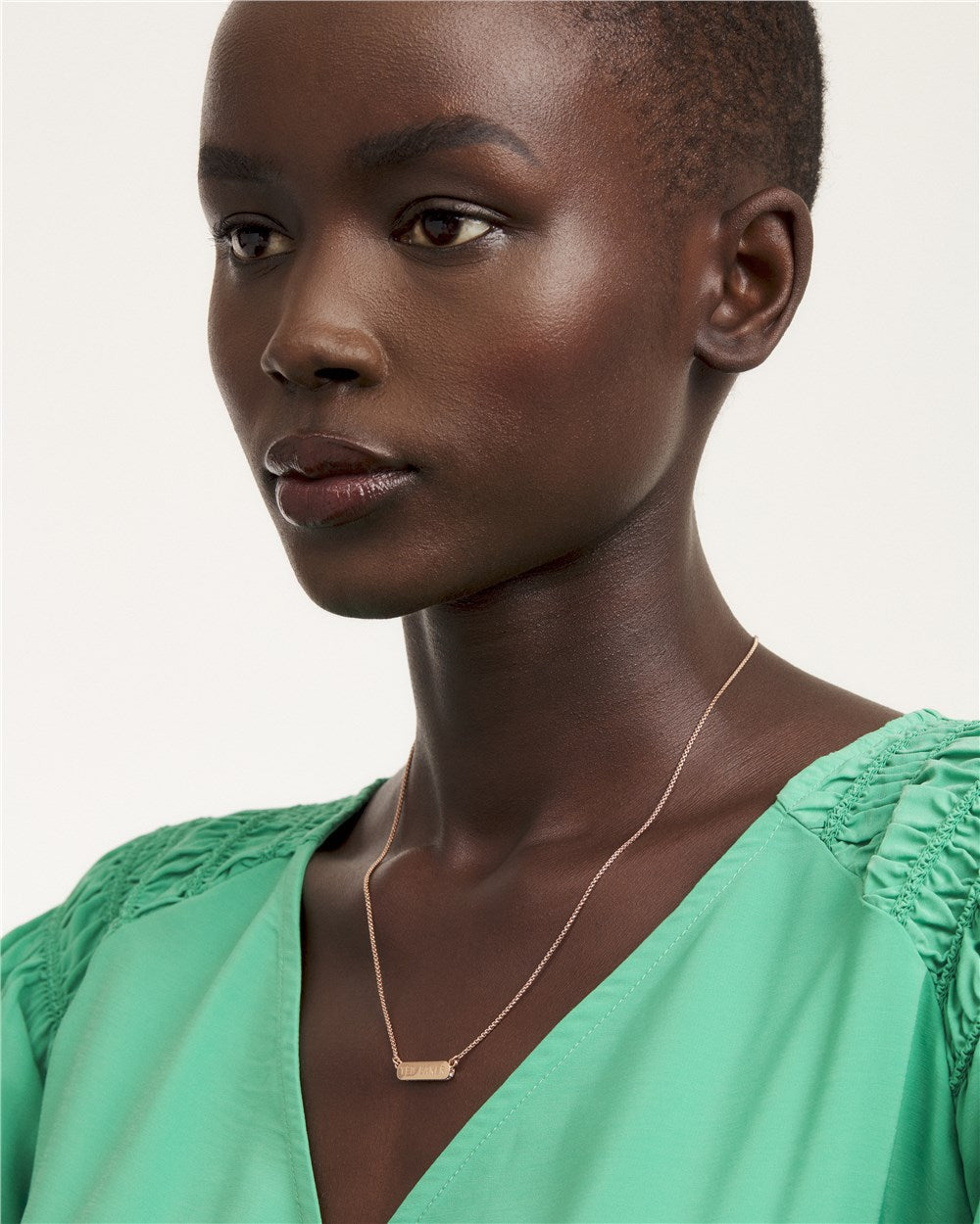 Ted Baker Rose Gold Sparkle Bar Necklace