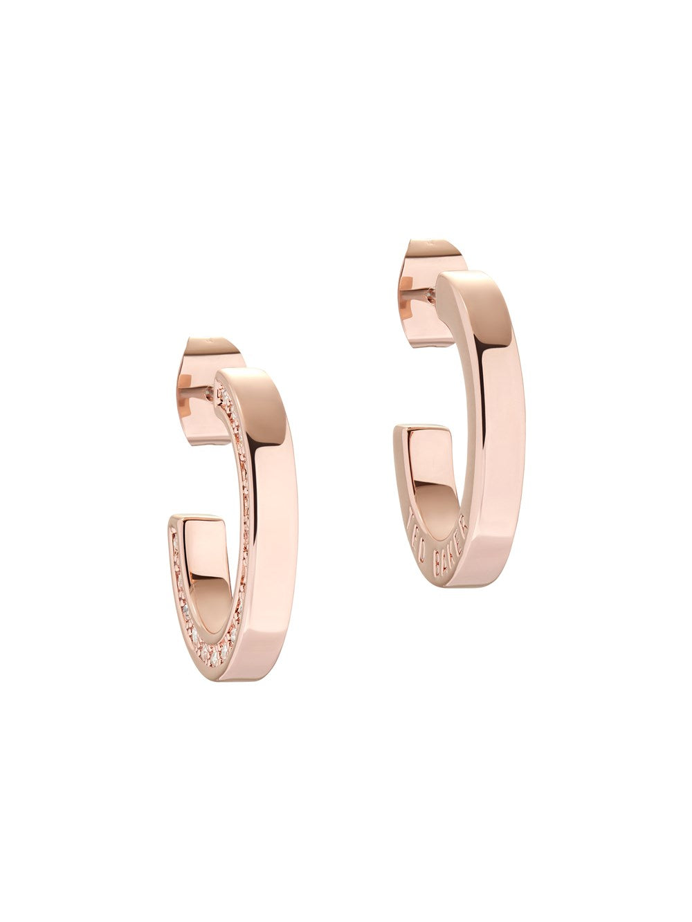 Ted Baker Rose Gold Crystal Hoop Earrings