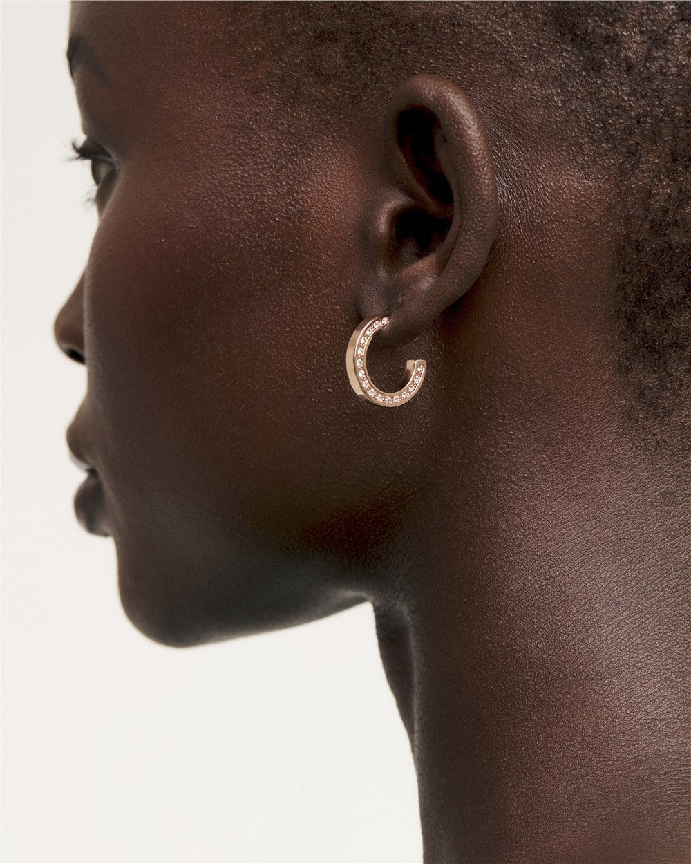 Ted Baker Rose Gold Crystal Hoop Earrings