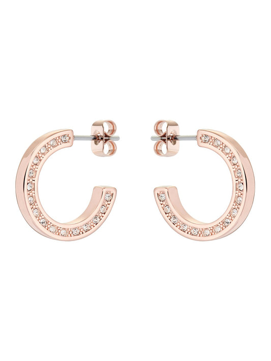 Ted Baker Rose Gold Crystal Hoop Earrings