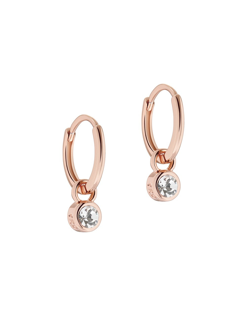 Ted Baker Rose Gold Crystal Huggie Earrings