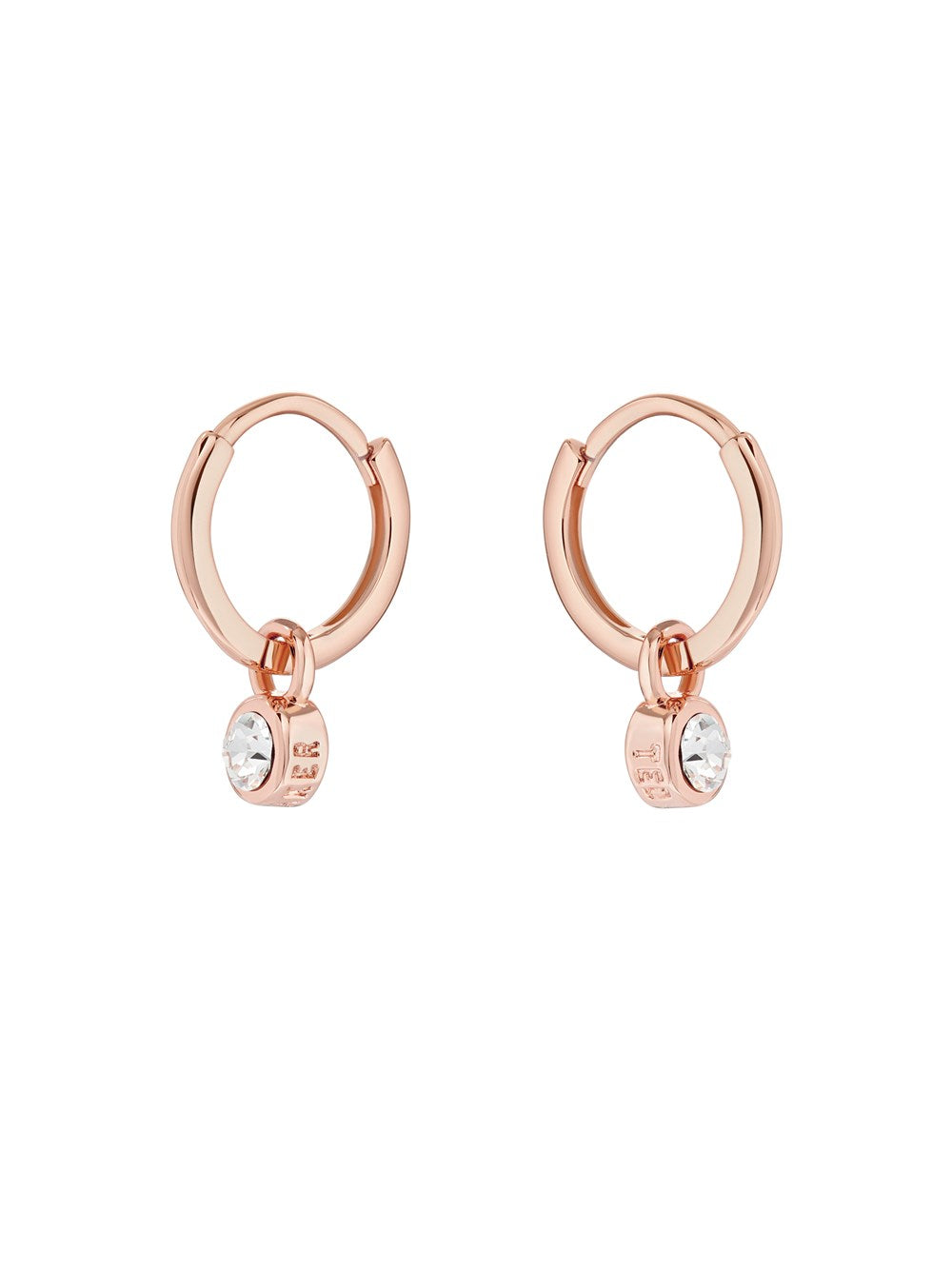 Ted Baker Rose Gold Crystal Huggie Earrings
