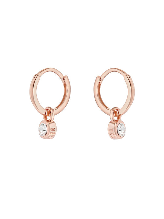Ted Baker Rose Gold Crystal Huggie Earrings