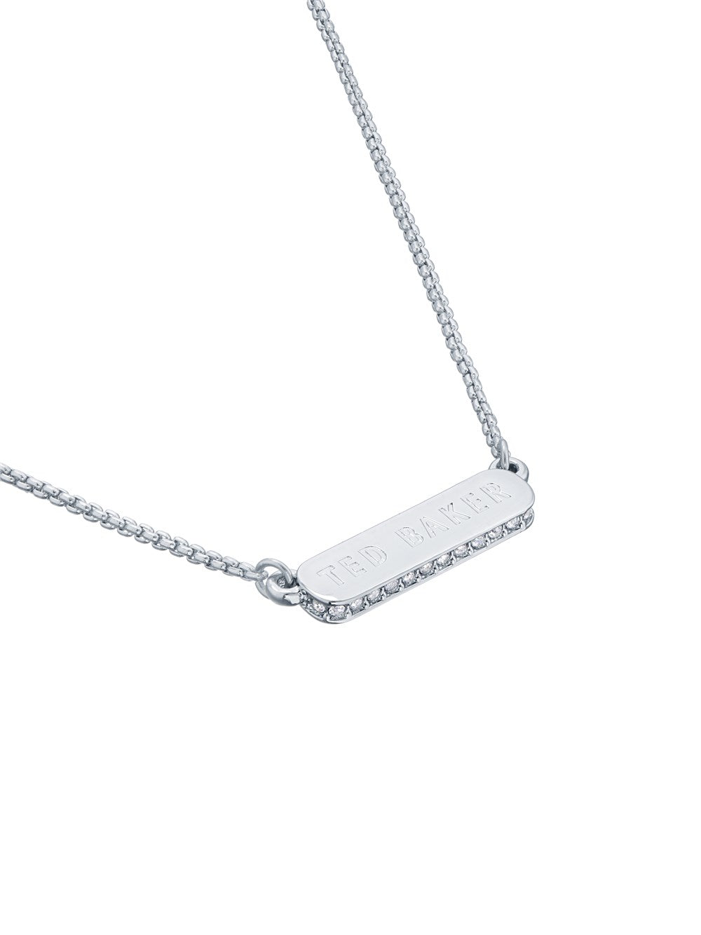 Ted Baker Silver Sparkle Bar Necklace