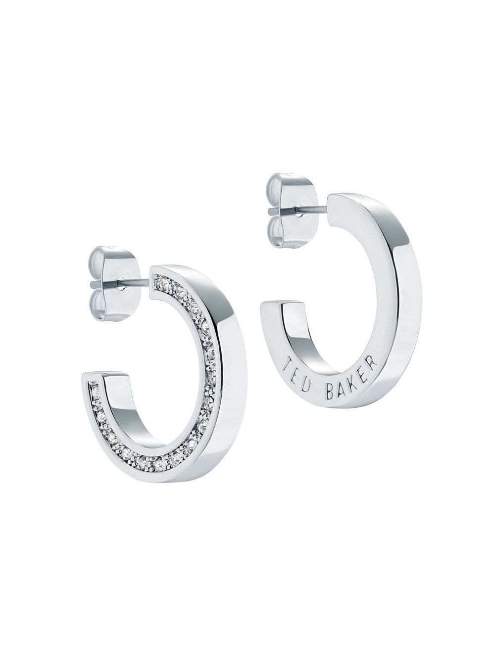 Ted Baker Silver Crystal Hoop Earrings
