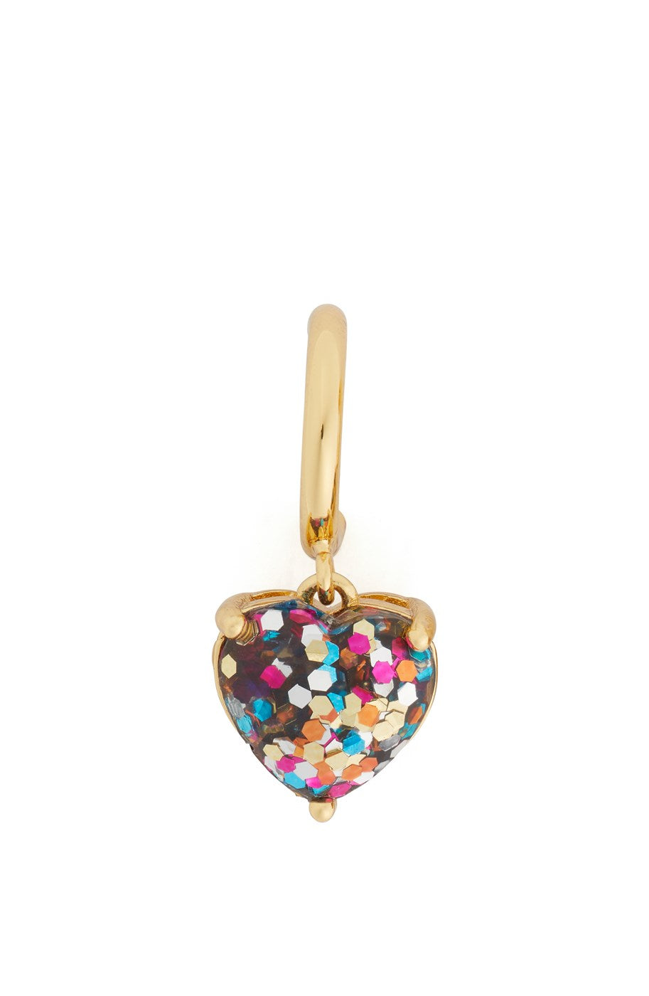 Kate Spade New York Rainbow Glitter Heart Huggie Earrings