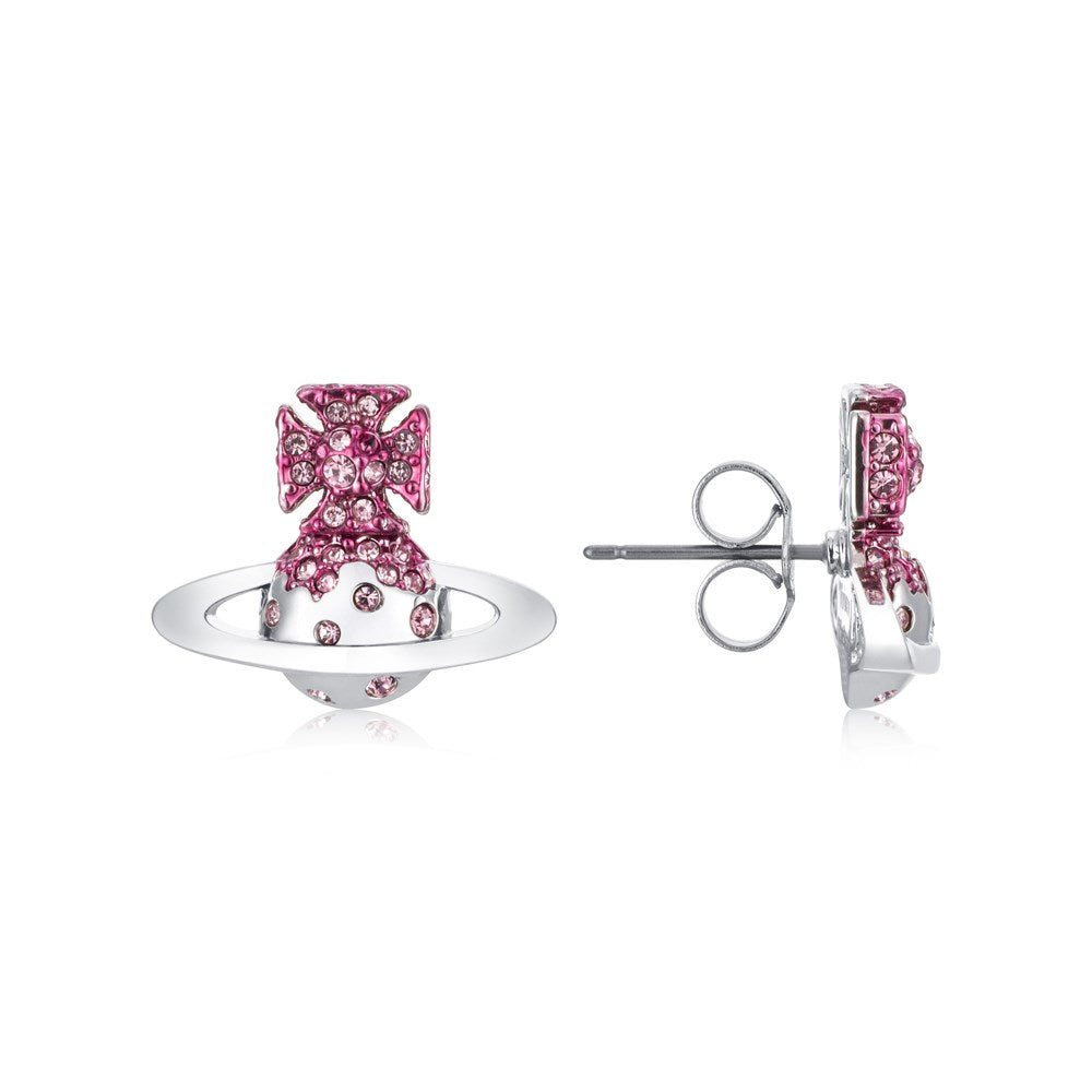 Vivienne Westwood Amethyst Crystal Porfiro Bas Relief Earrings