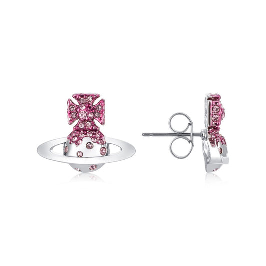 Vivienne Westwood Amethyst Crystal Porfiro Bas Relief Earrings