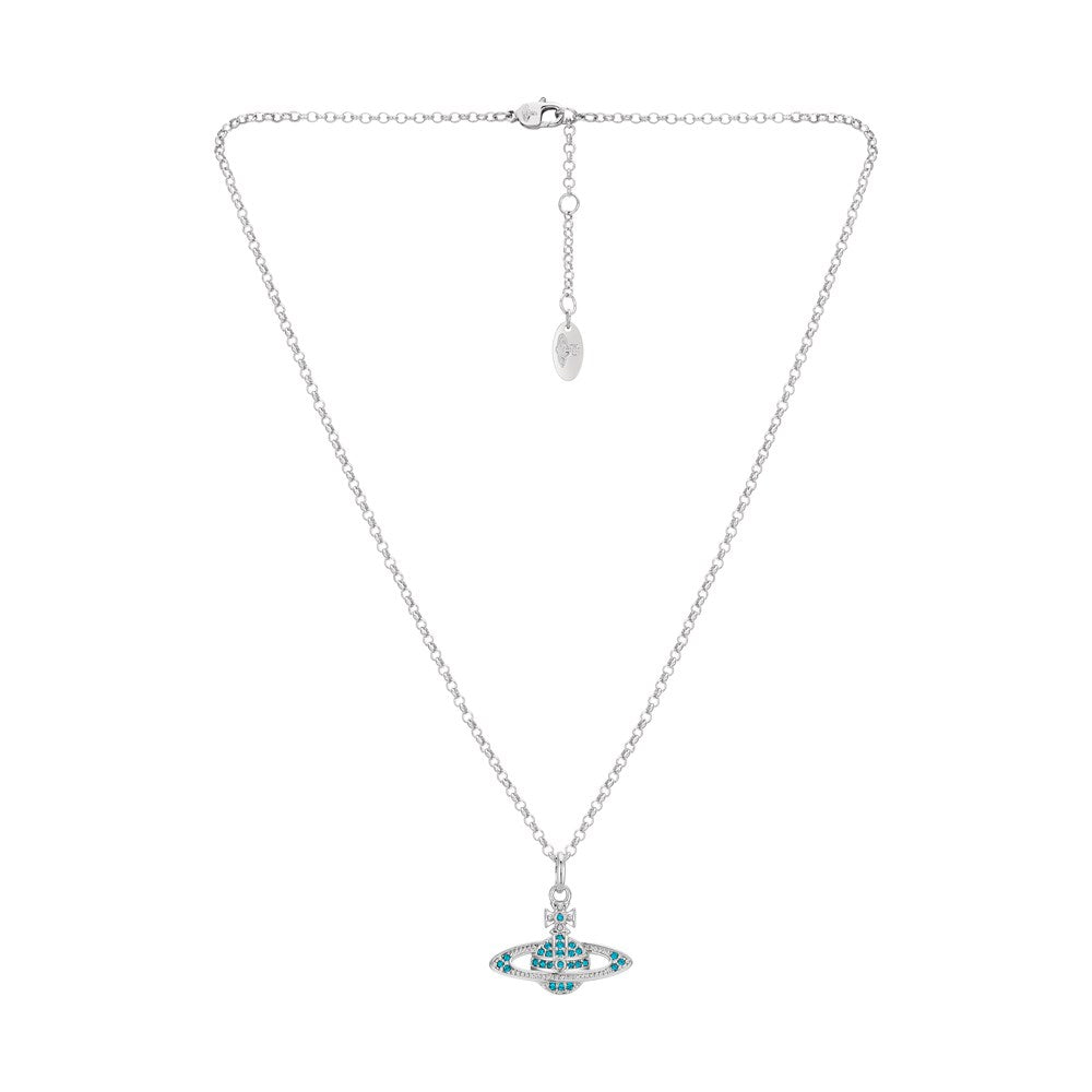 Vivienne Westwood Blue Crystal Mini Bas Relief Necklace