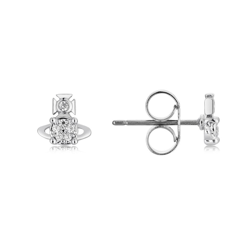Vivienne Westwood Silver Crystal Brandita Earrings