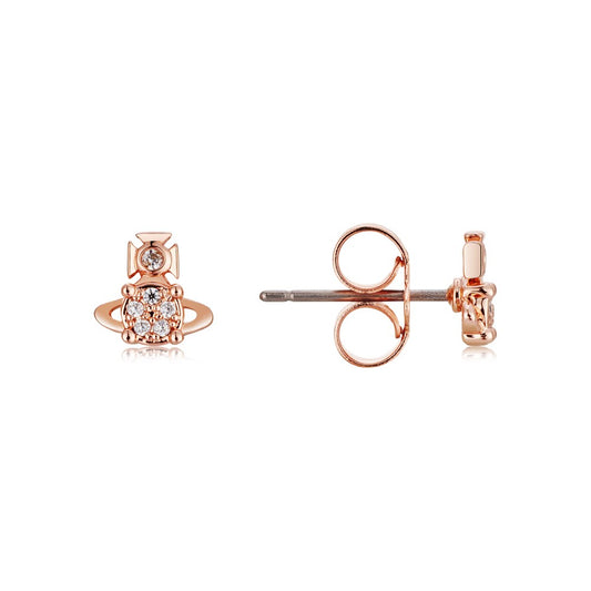 Vivienne Westwood Rose Gold Crystal Brandita Earrings