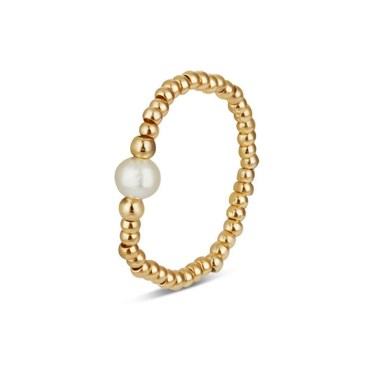 August Woods Gold Beaded Stretch Ring