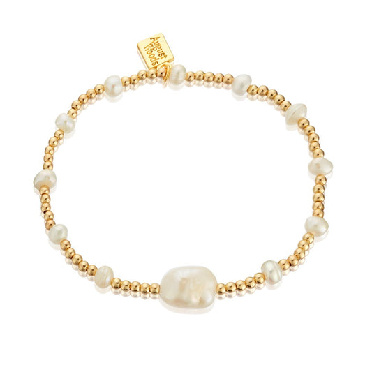 August Woods Gold Freshwater Pearl Bead Bracelet