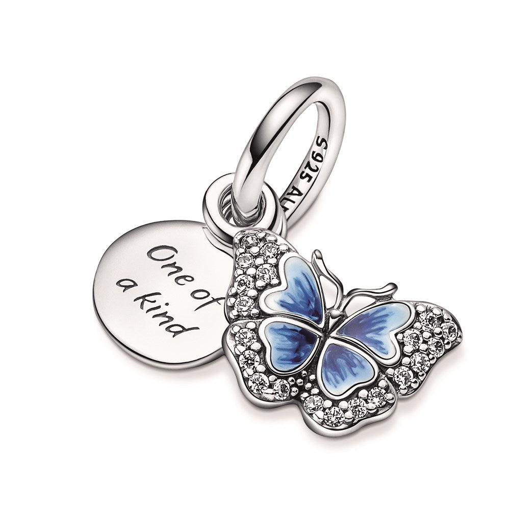 Pandora Blue Butterfly Drop Charm