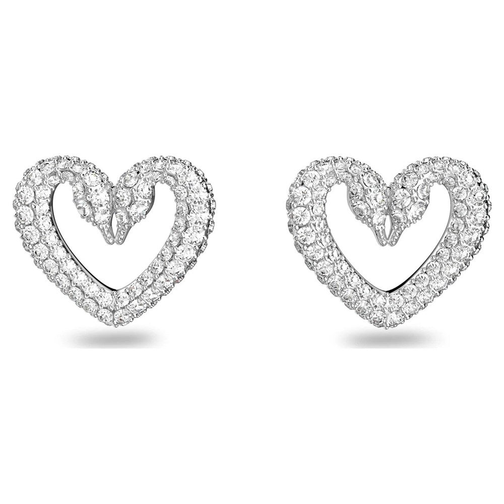 Swarovski Una Swan Heart Earrings