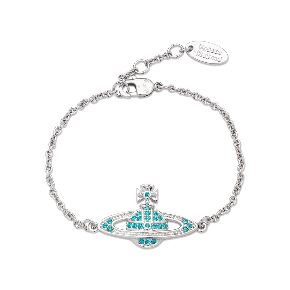 Vivienne Westwood Blue Crystal Mini Bas Relief Bracelet 