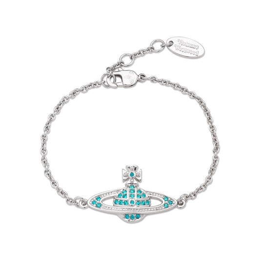 Vivienne Westwood Blue Crystal Mini Bas Relief Bracelet 