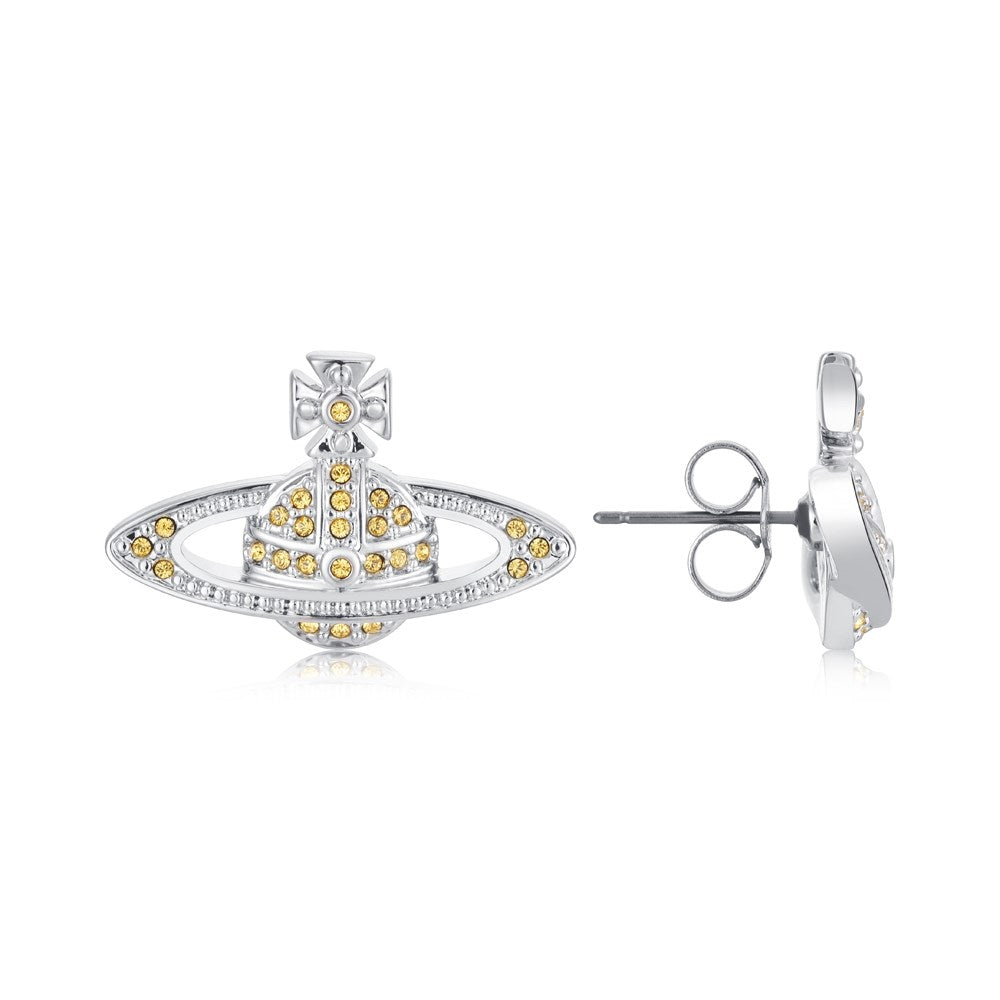 Vivienne Westwood Topaz Crystal Mini Bas Relief Earrings