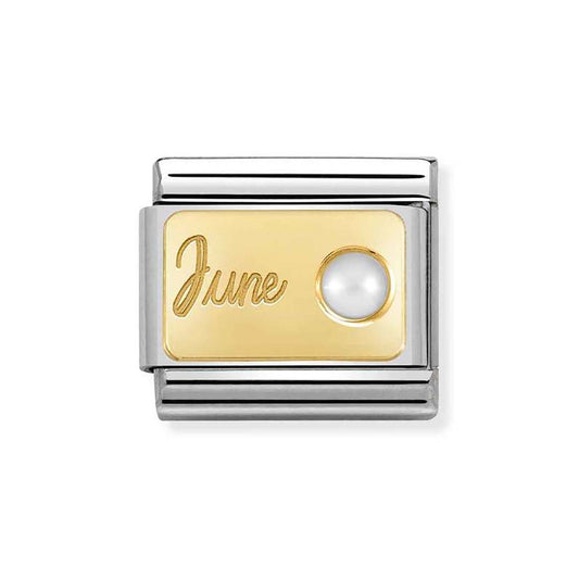 Nomination June Pearl Birthstone Charm