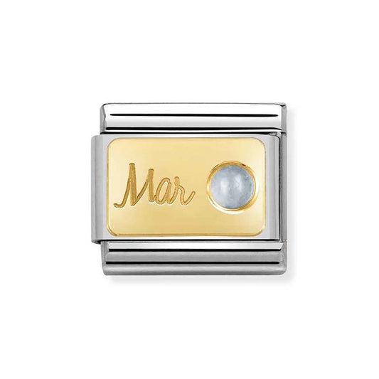 Nomination March Aquamarine Birthstone Charm