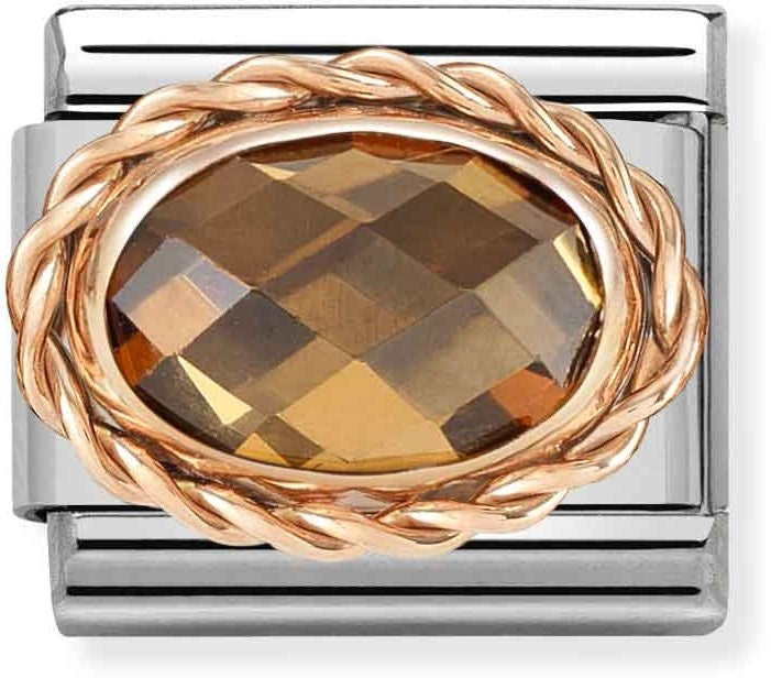 Nomination Framed Smokey Crystal Oval Charm 