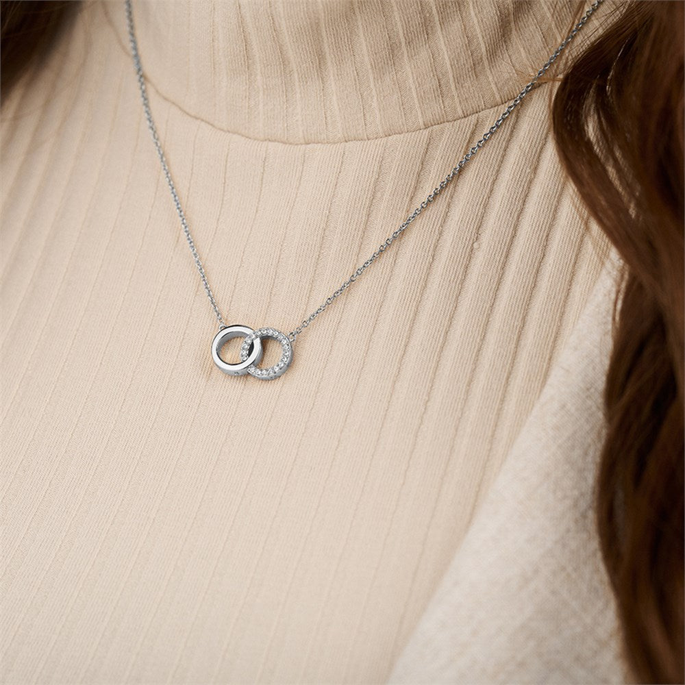 Olivia Burton Silver Bejewelled Interlink Necklace