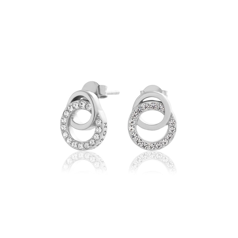 Olivia Burton Silver Bejewelled Interlink Drop Earrings