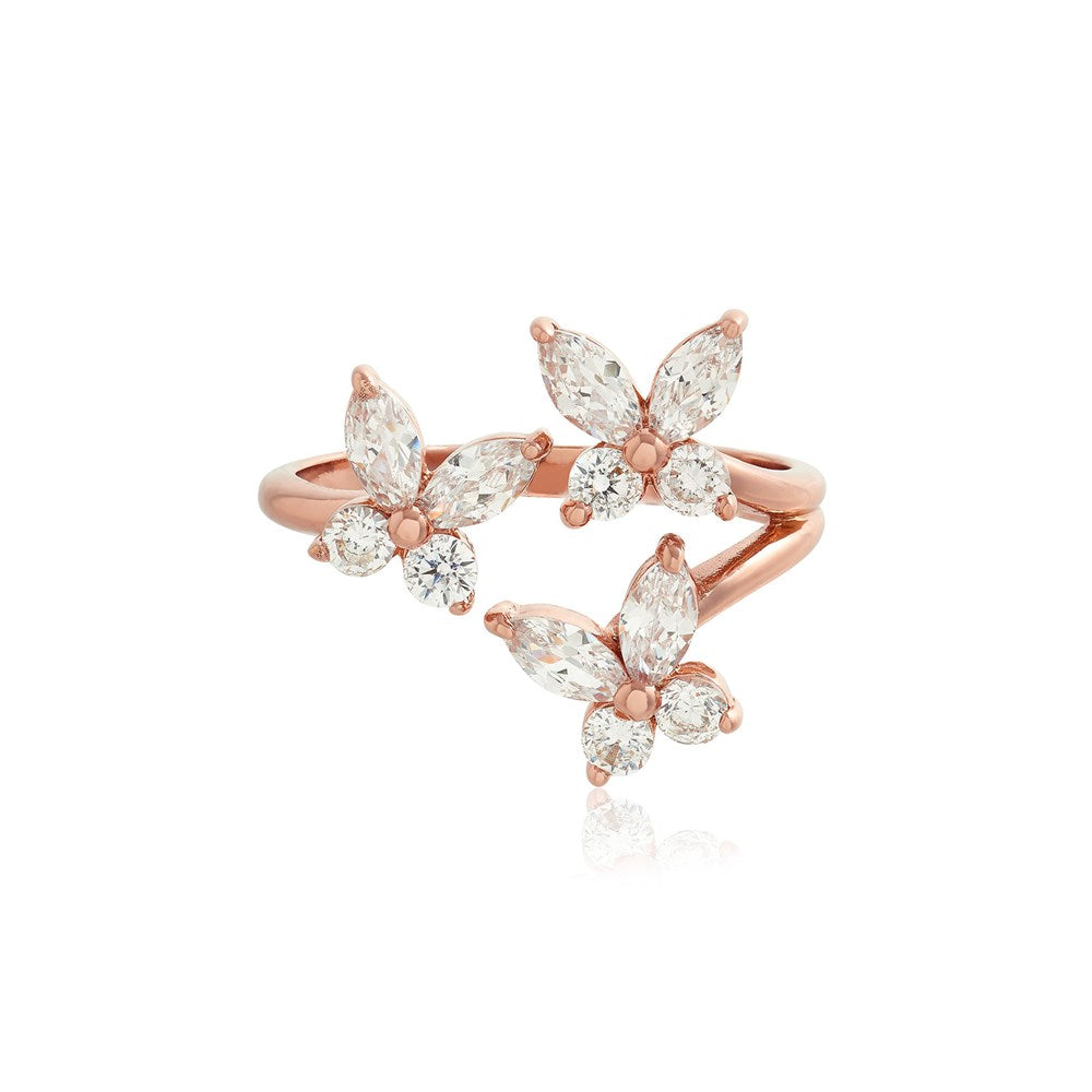 Olivia Burton Rose Gold Marquise Butterfly Ring