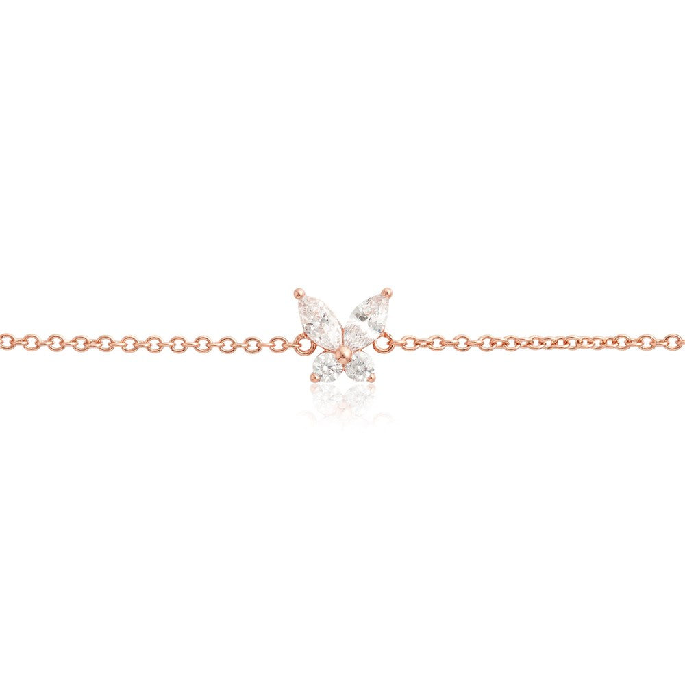 Olivia Burton Rose Gold Marquise Butterfly Bracelet