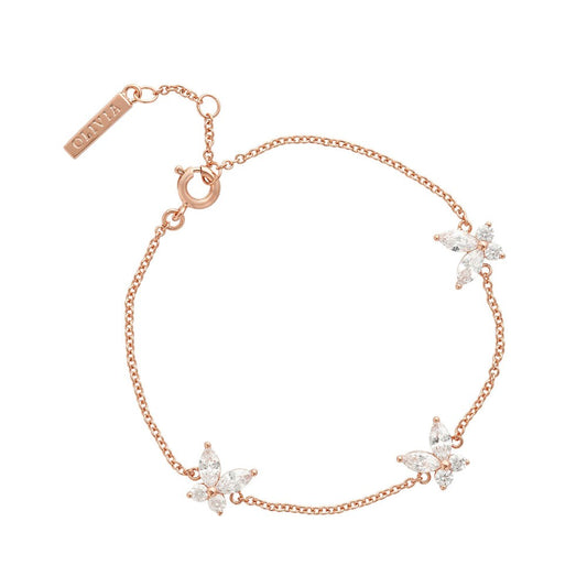 Olivia Burton Rose Gold Marquise Butterfly Bracelet