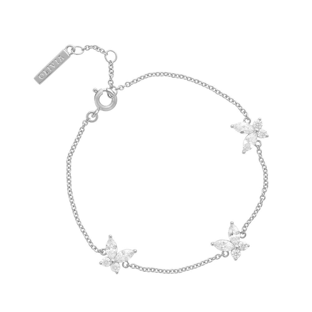 Olivia Burton Silver Marquise Butterfly Bracelet